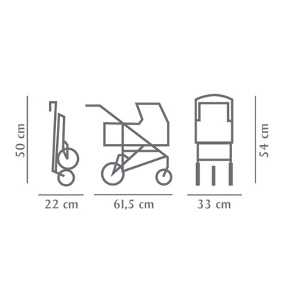 Gotz Dolls Doll Pram 4-wheel, 2 in 1, Denim & Spots