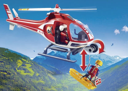 Playmobil 9127 Mountain Rescue Helicopter with Working Winch