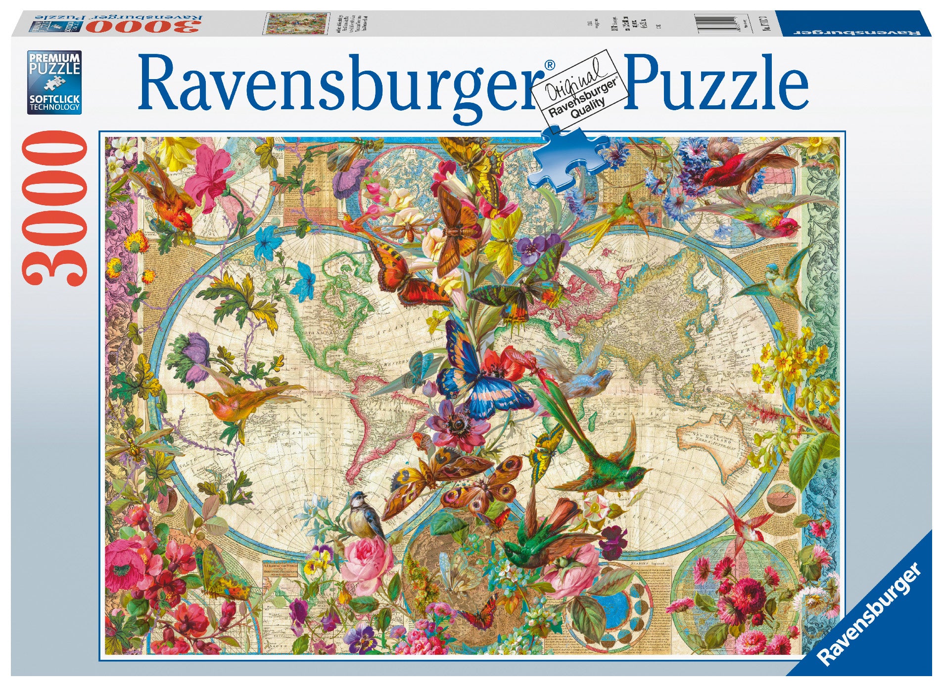Ravensburger Flora & Fauna World Map, 3000pc