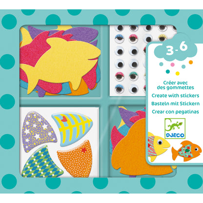 Djeco I Love Fish Create With Stickers