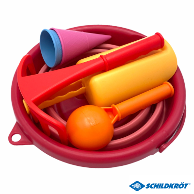 Schildkröt 7in1 Sand Toys Folding Bucket Set Red