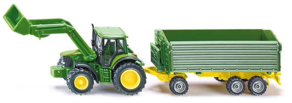 Siku 1:87 John Deere Tractor W/Loader & Trailer