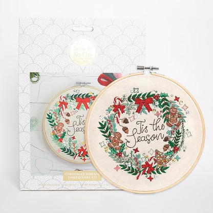 Sew & So On Large Embriodery Kit Wreath Christmas