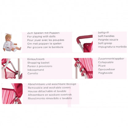 Gotz 3-Wheel Doll Buggy Happy Flower