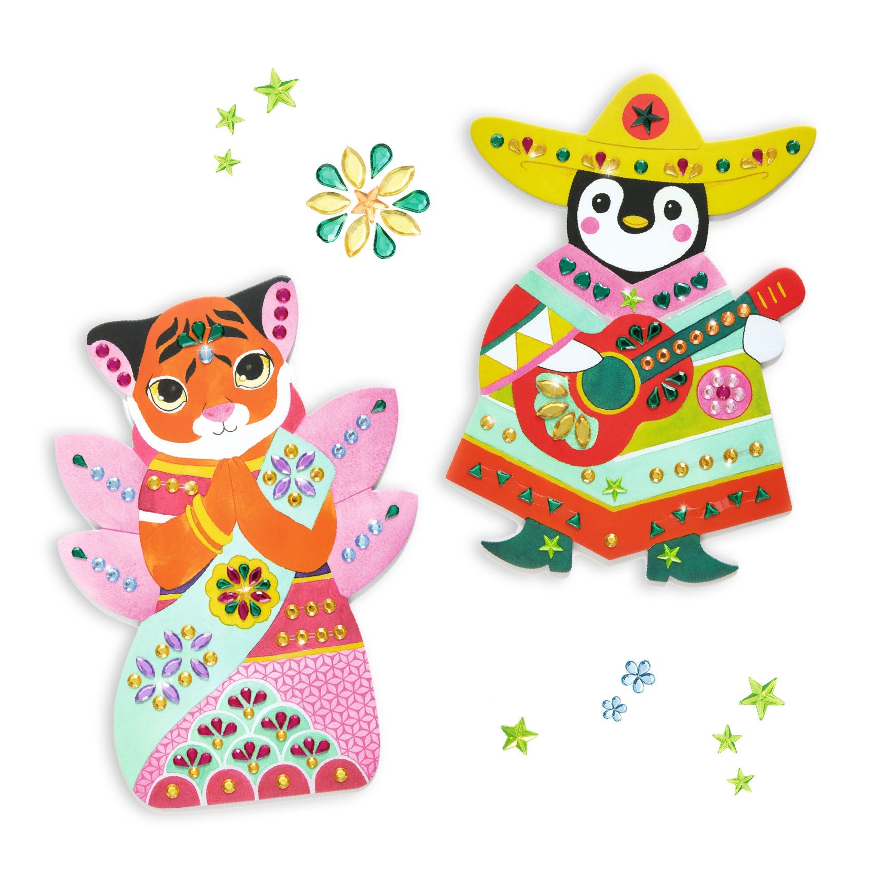 Djeco Collage Create With Stickers Rhinestones
