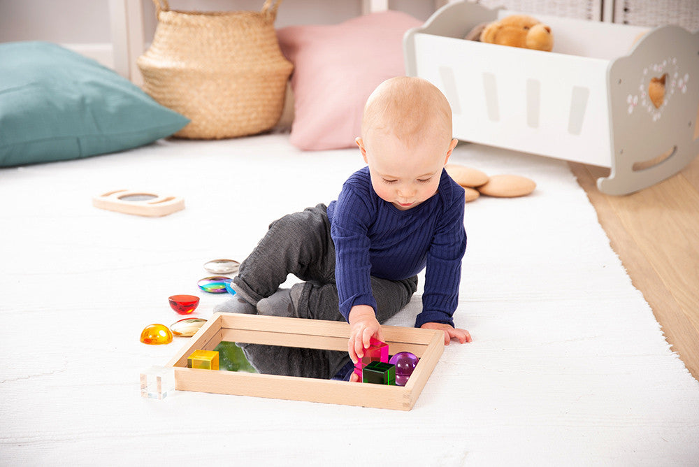 TickiT Small Wooden Mirror Tray