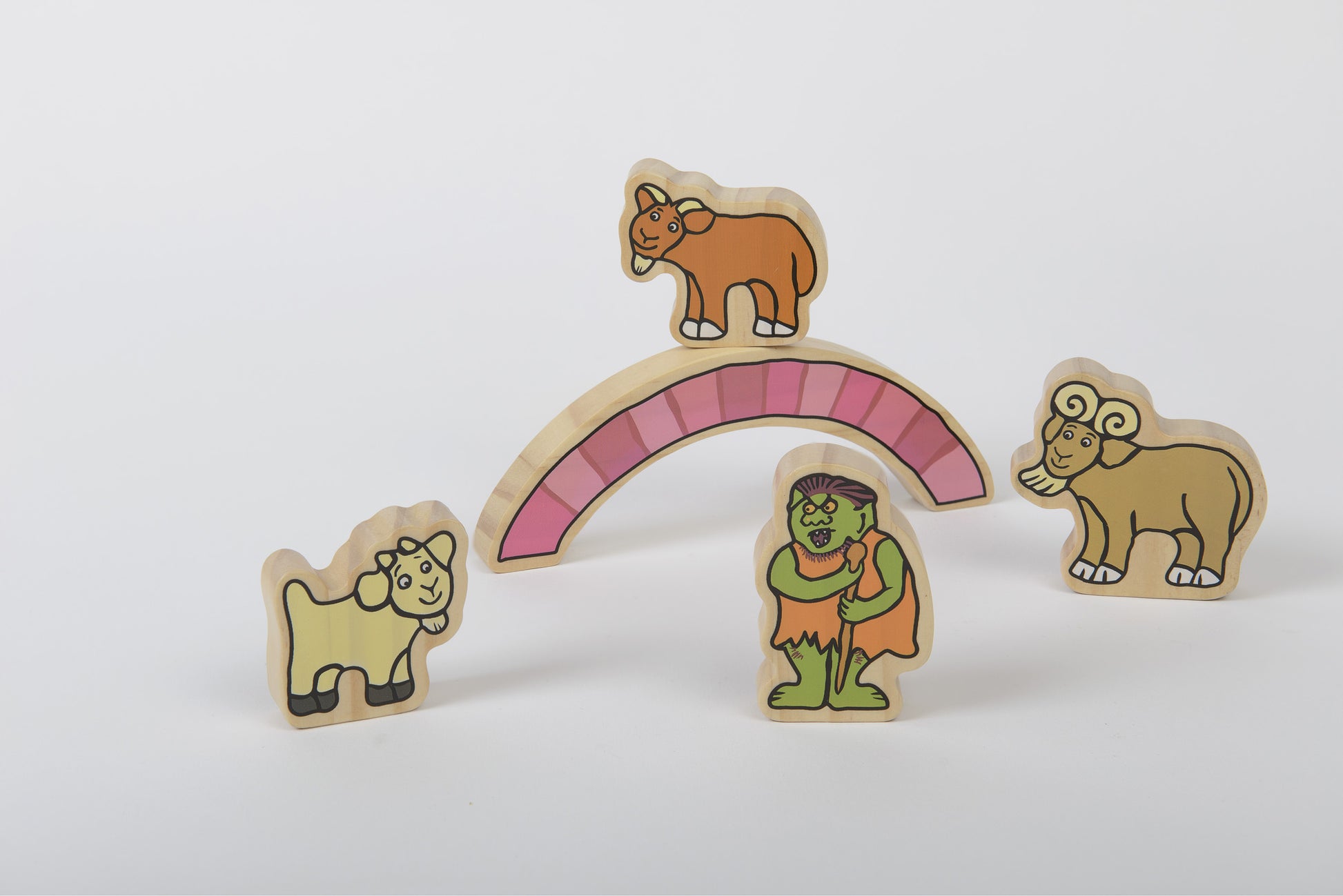 Yellow Door The Billy Goats Gruff Wooden Characters