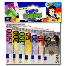 Clever Kidz Pkt 70 Paper Euro Money Set