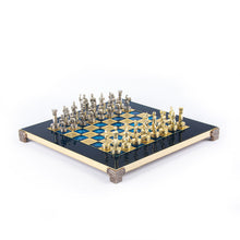 Manopoulos Greek Roman Period Metal Chess Set with Gold/Silver Chessmen And Bron