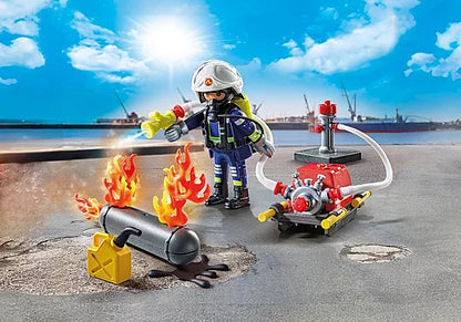 Playmobil 71826 Action Heroes Firefighter with Water Pump