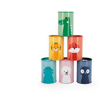 Janod Animals Tumbling Cans (D)