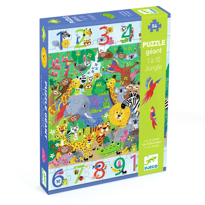 Djeco 1 to 10 Jungle - 54 pcs Giant Observation Puzzle