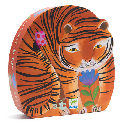 Djeco The Tiger's Walk - 24Pcs Silhouette Puzzles