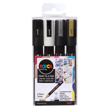 Posca Pc-5M Wlt 4 Mono Tone Colours Medium Bullet Tip
