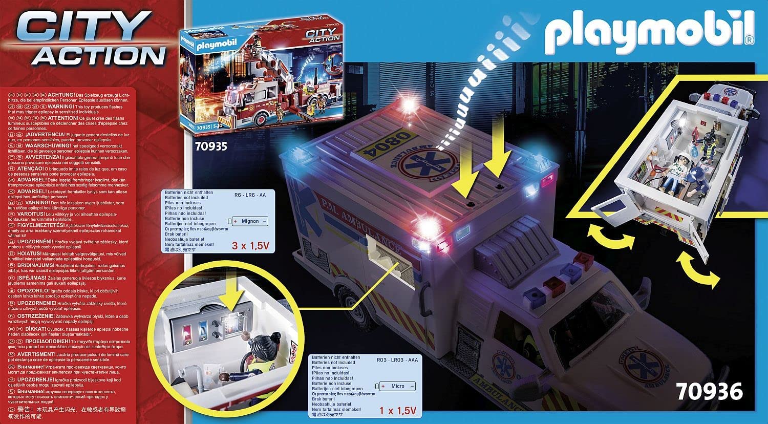 Playmobil 70936 Rescue Vehicles Ambulance with Lights and Sound