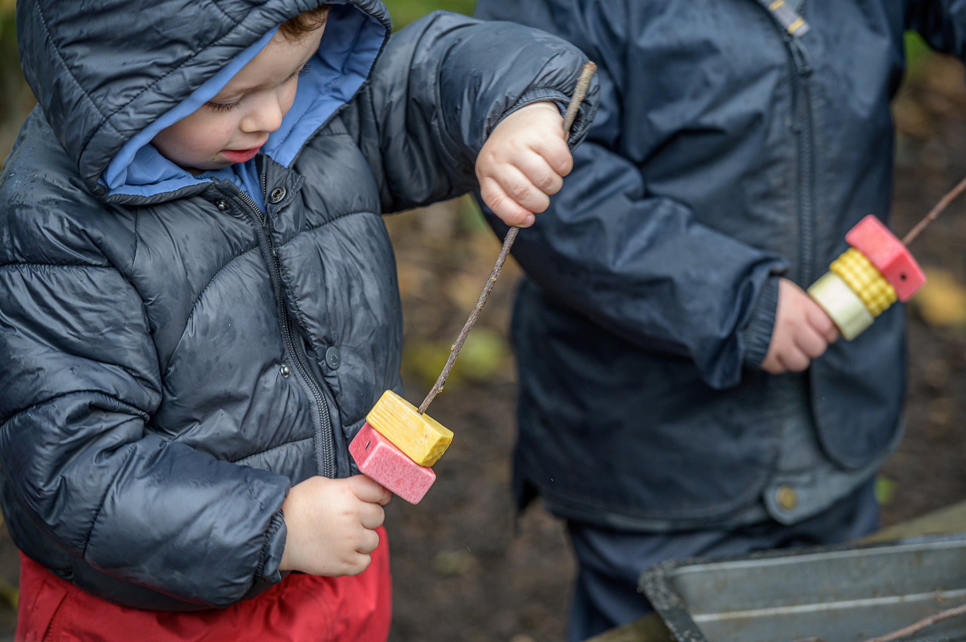 Yellow Door Sensory Play Stones – Threading Kebabs