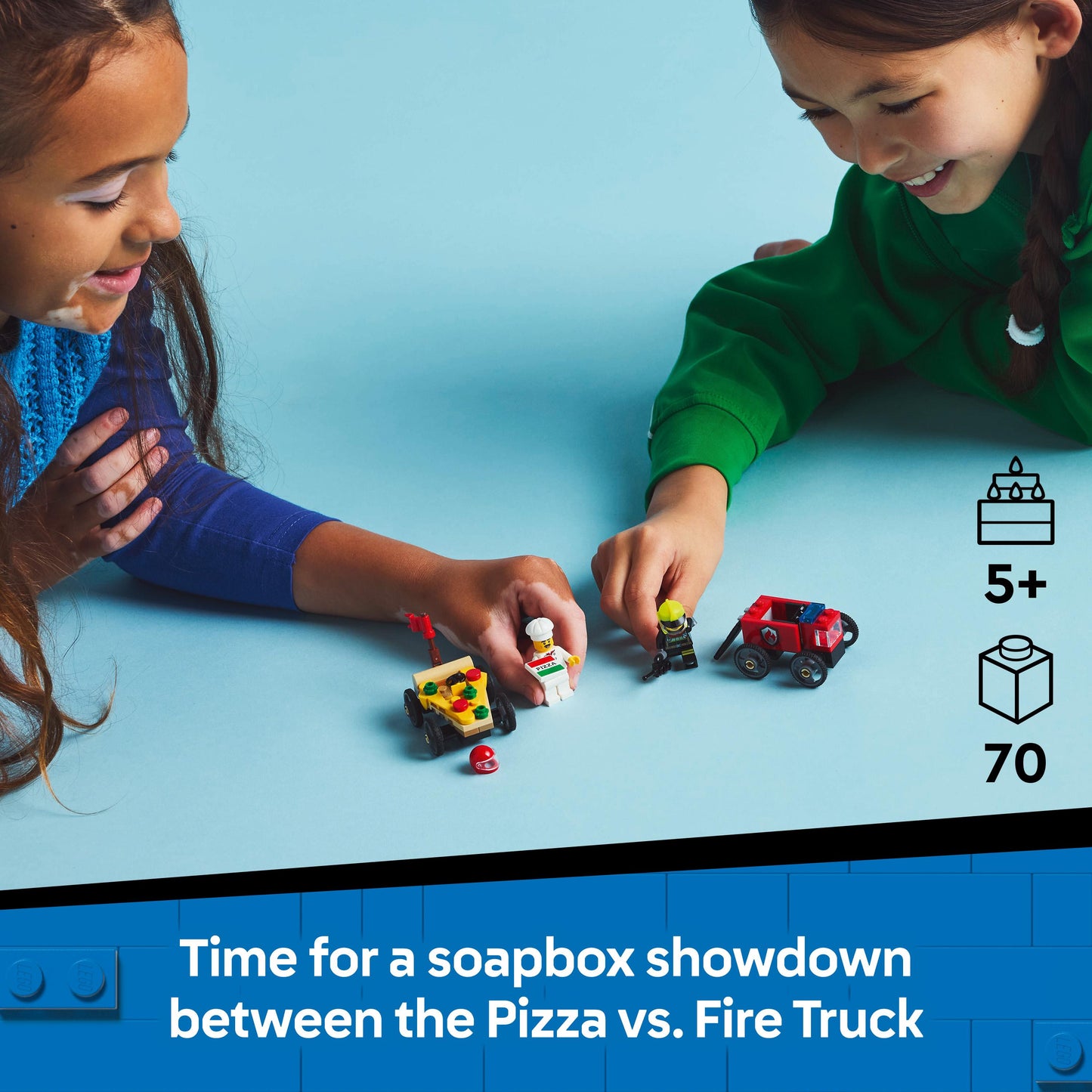 Lego City Great Vehicles 60458 Pizza vs. Fire Truck Race Car Pack