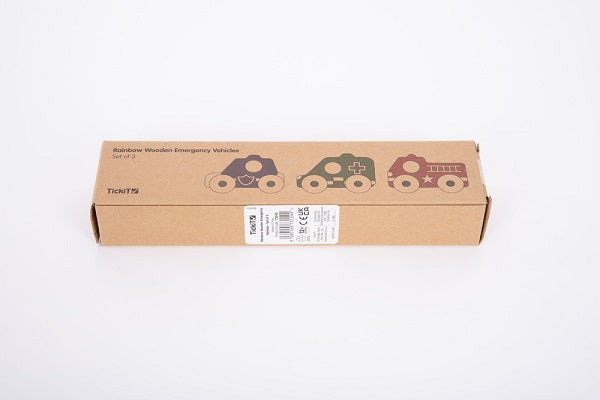 Tickit Rainbow Wood Emergency Vehicles Set