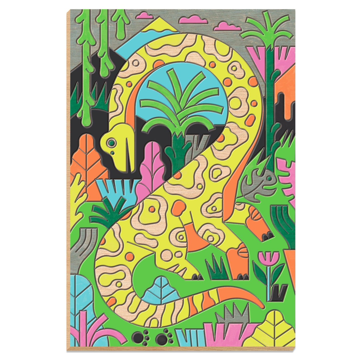 Djeco Colouring On Wood Dino World
