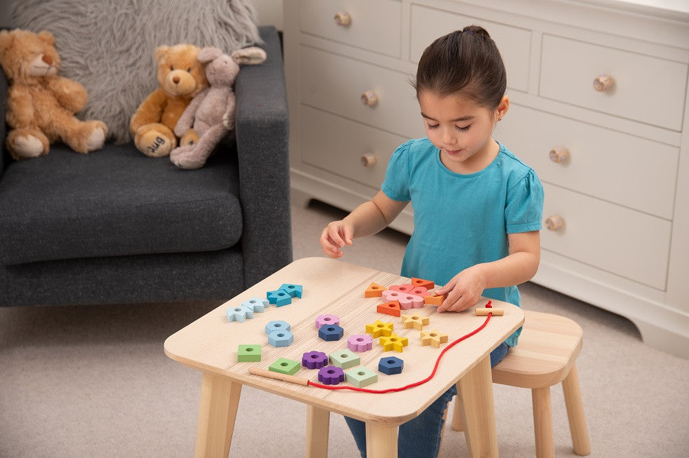 TickiT Rainbow Wooden Lacing Shapes