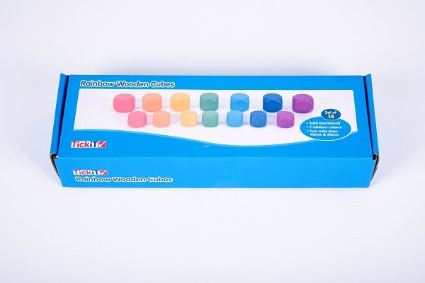TickiT Rainbow Wooden Cubes