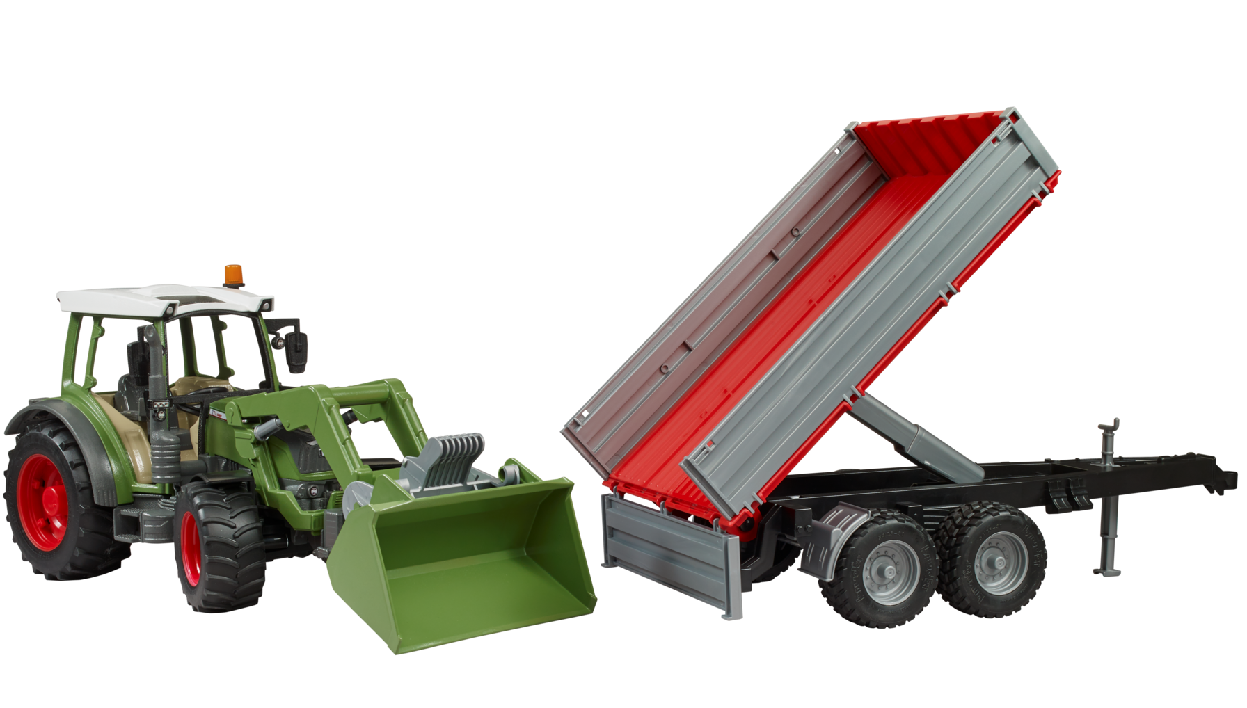 Bruder Fendt Vario 211 W/Frontloader & Tipping Trailer (2104)