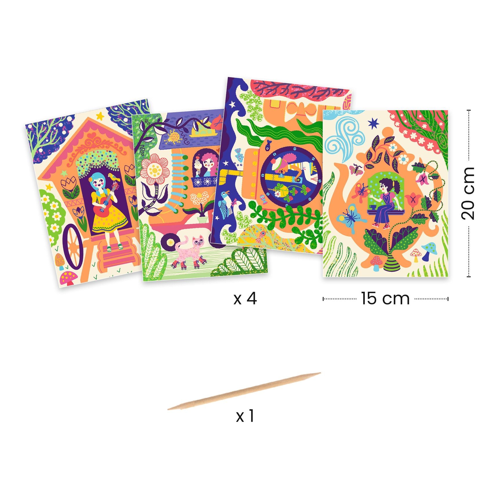 Djeco Wacky Houses Scratch Cards