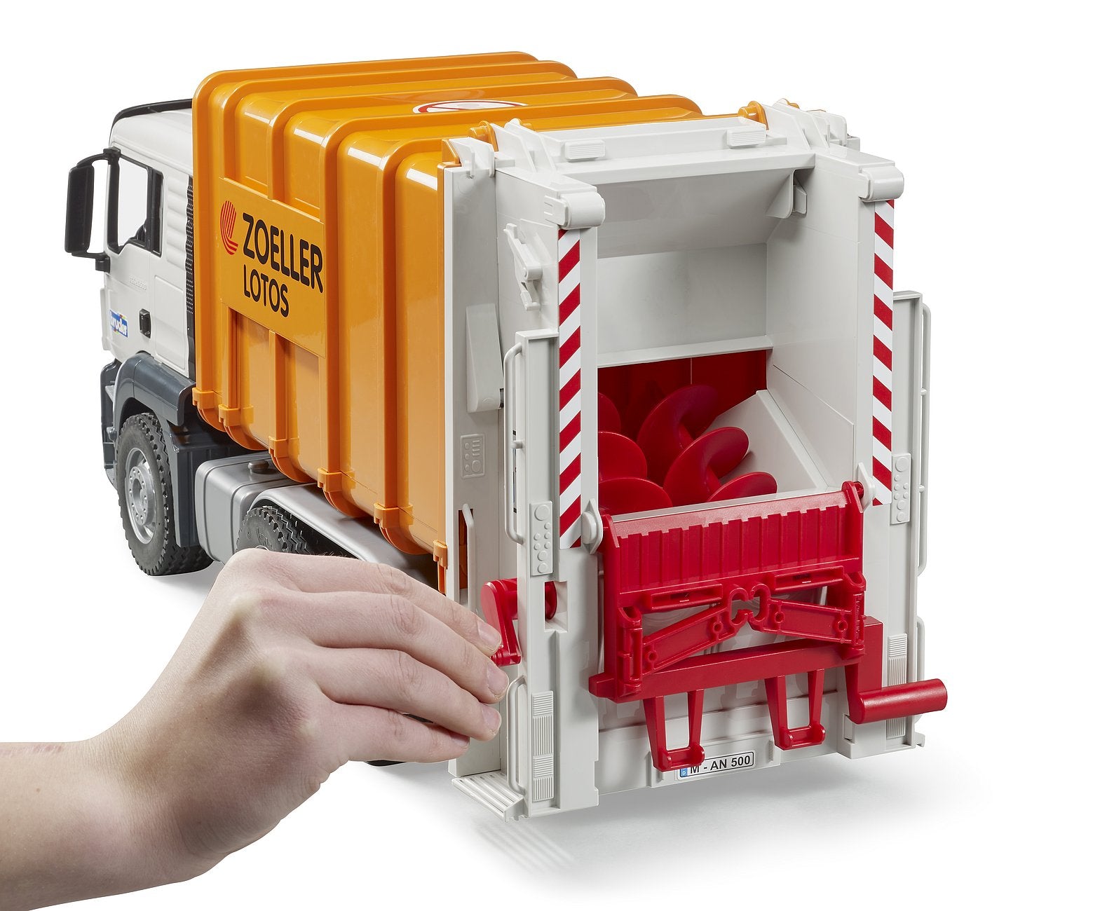 Bruder Man Tgs Rear Loading Garbage Truck (Orange)