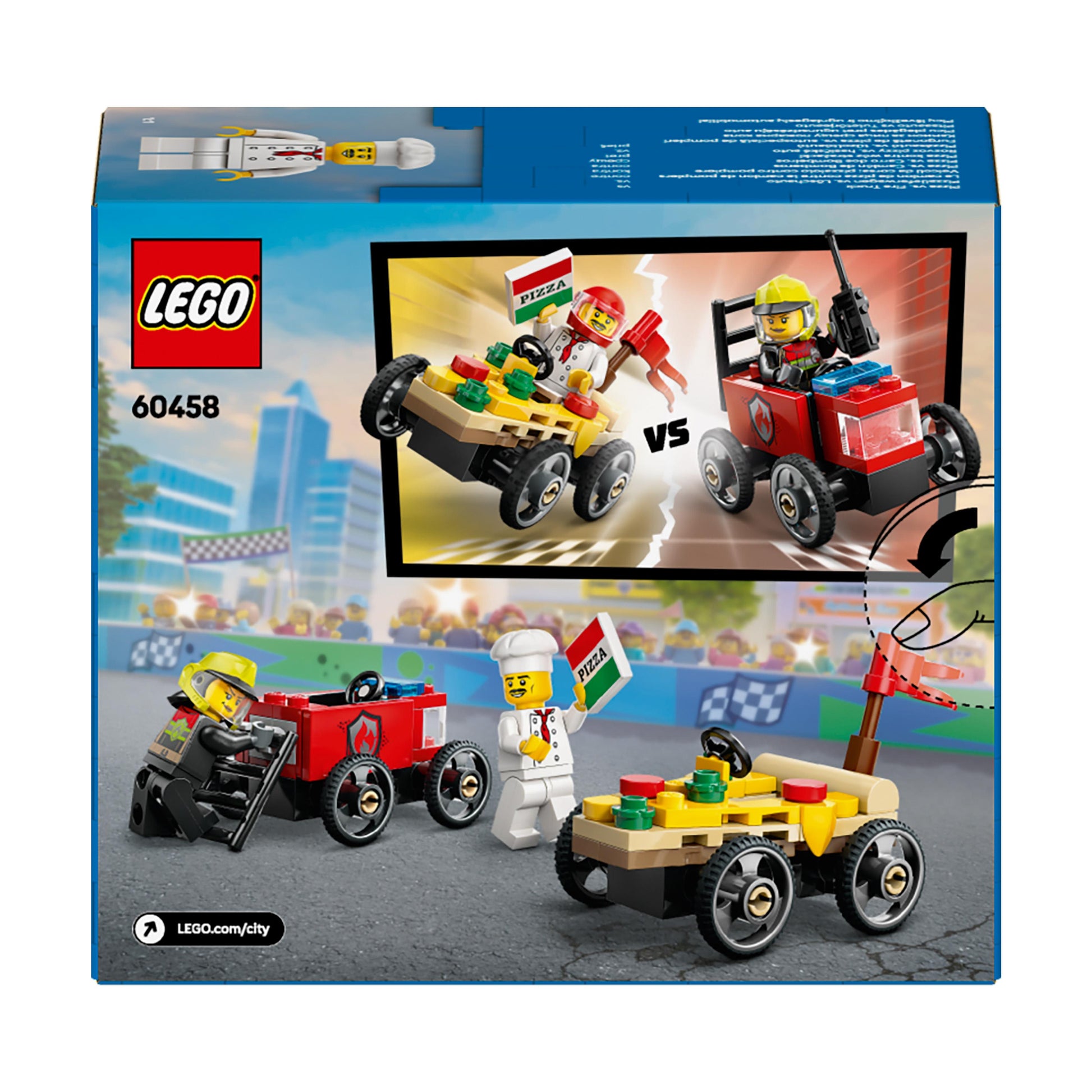 Lego City Great Vehicles 60458 Pizza vs. Fire Truck Race Car Pack