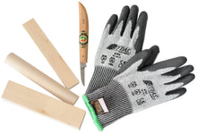 Kids At Work Carving Set Knife, Gloves & Wood