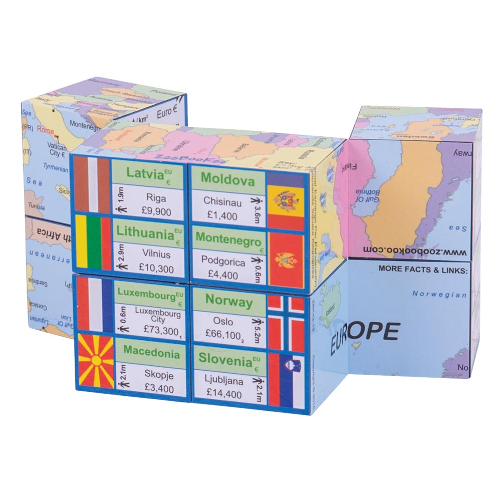 ZooBooKoo Europe Cube Book - Map, Flags & Facts