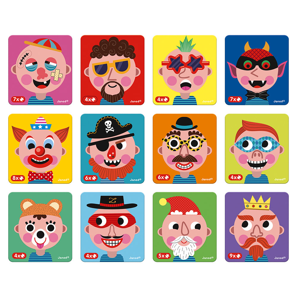 Janod Boy's Crazy Faces Magneti' Book