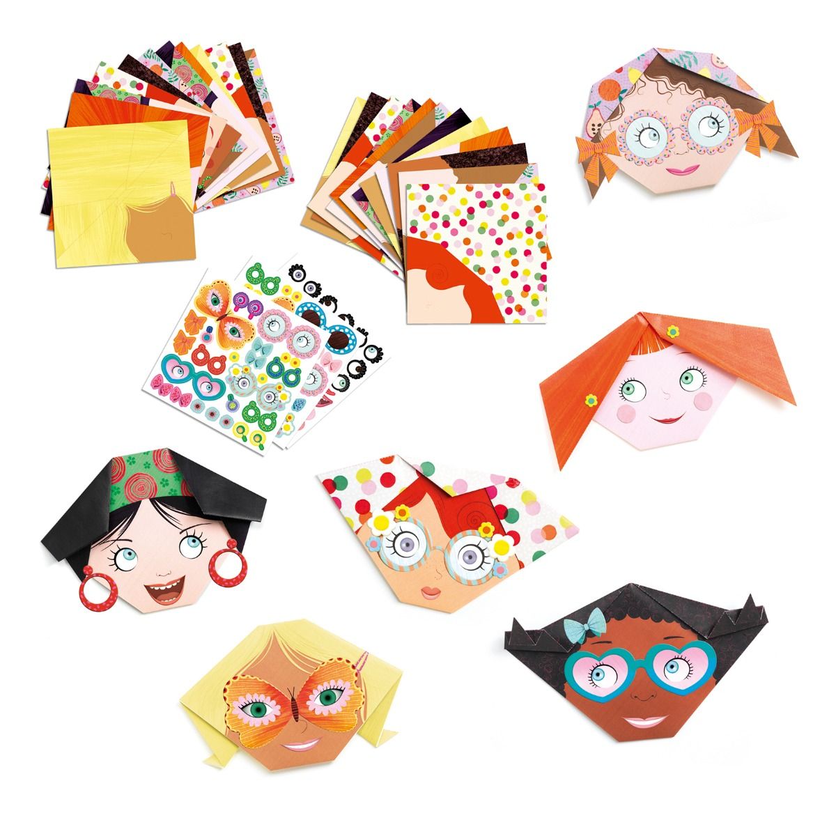 Djeco Origami Kit Pretty faces