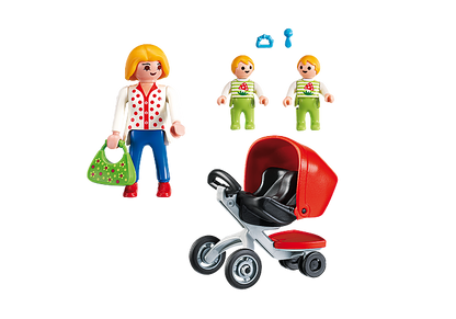Playmobil 5573 City Life Mother With Twin Stroller