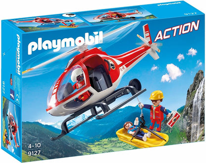 Playmobil 9127 Mountain Rescue Helicopter with Working Winch