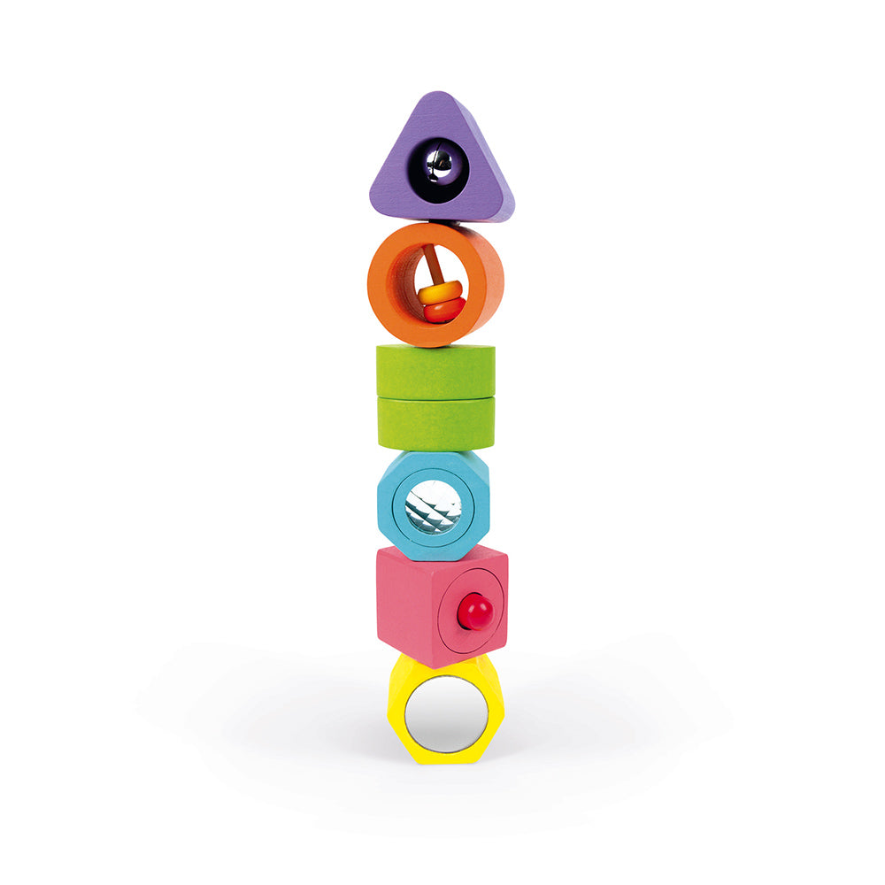 Janod I Wood Shapes & Sounds 6-Block Puzzle