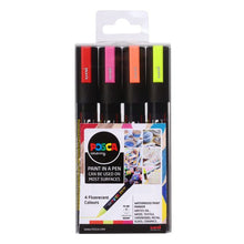 Posca Pc-5M Wlt 4 Fluorescent Colours Medium Bullet Tip