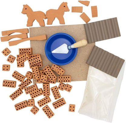 Teifoc Brick Construction Set Small Horse Stable