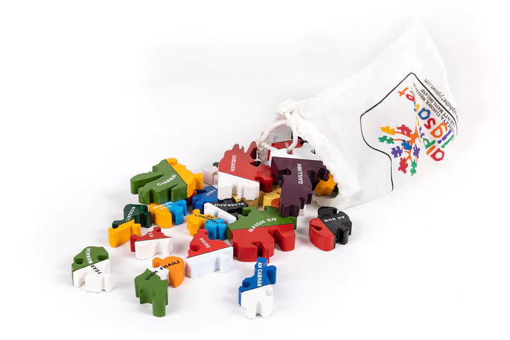 Alphabet Jigsaws Map of Ireland County Colours Jigsaw Puzzle (As Gaeilge)