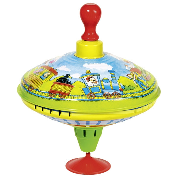Goki Humming Top With Wooden Handle Train