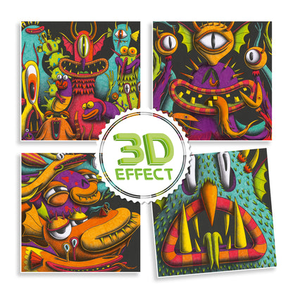 Djeco Funny Freaks 3D Felt Tip Art
