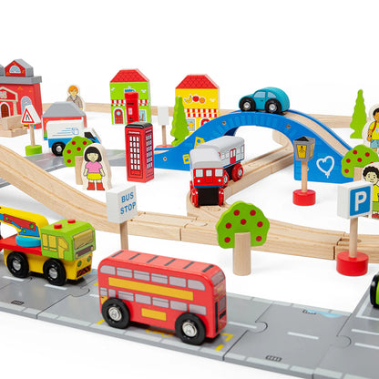 BigJigs Trains City Road and Railway Set