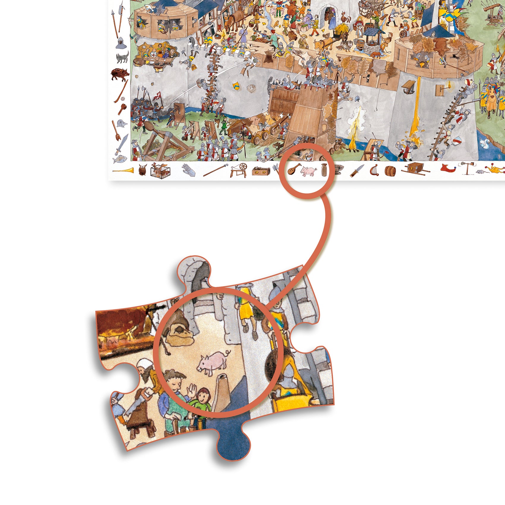 Djeco Fortified Castle 100 Pcs Observation Puzzle