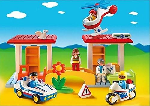 Playmobil 5046 1.2.3 Play Set Hospital with Paramedics and Police Officers