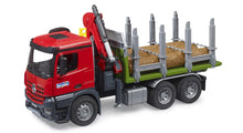 Bruder MB Arocs Timber Truck W/Loading Crane, Gripper & 3 Trunks
