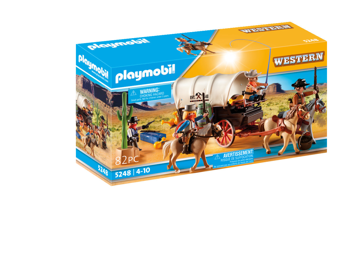 Playmobil Plus Western 5248 Covered Wagon With Raiders