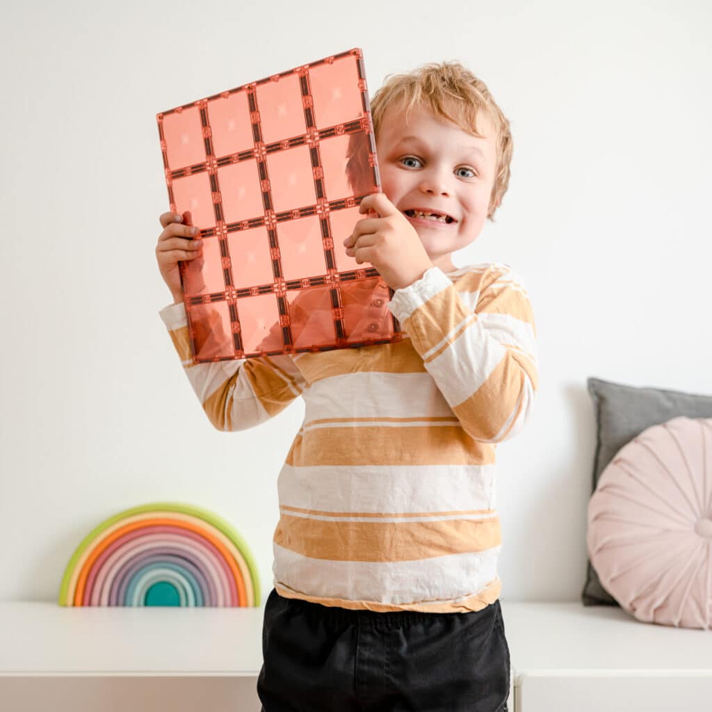 Connetix Tiles 2 Pc Base Lemon Peach