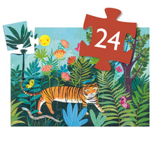 Djeco The Tiger's Walk - 24Pcs Silhouette Puzzles