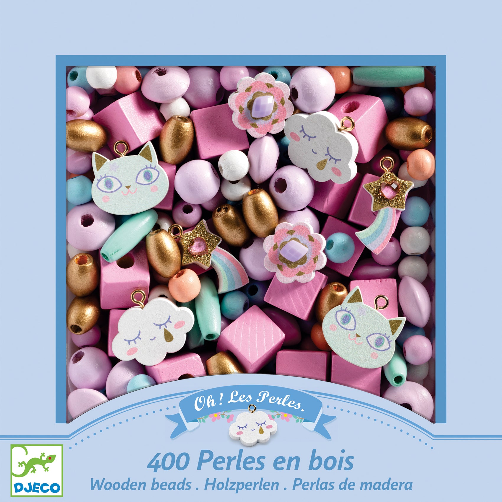 Djeco Wooden Beads Rainbow
