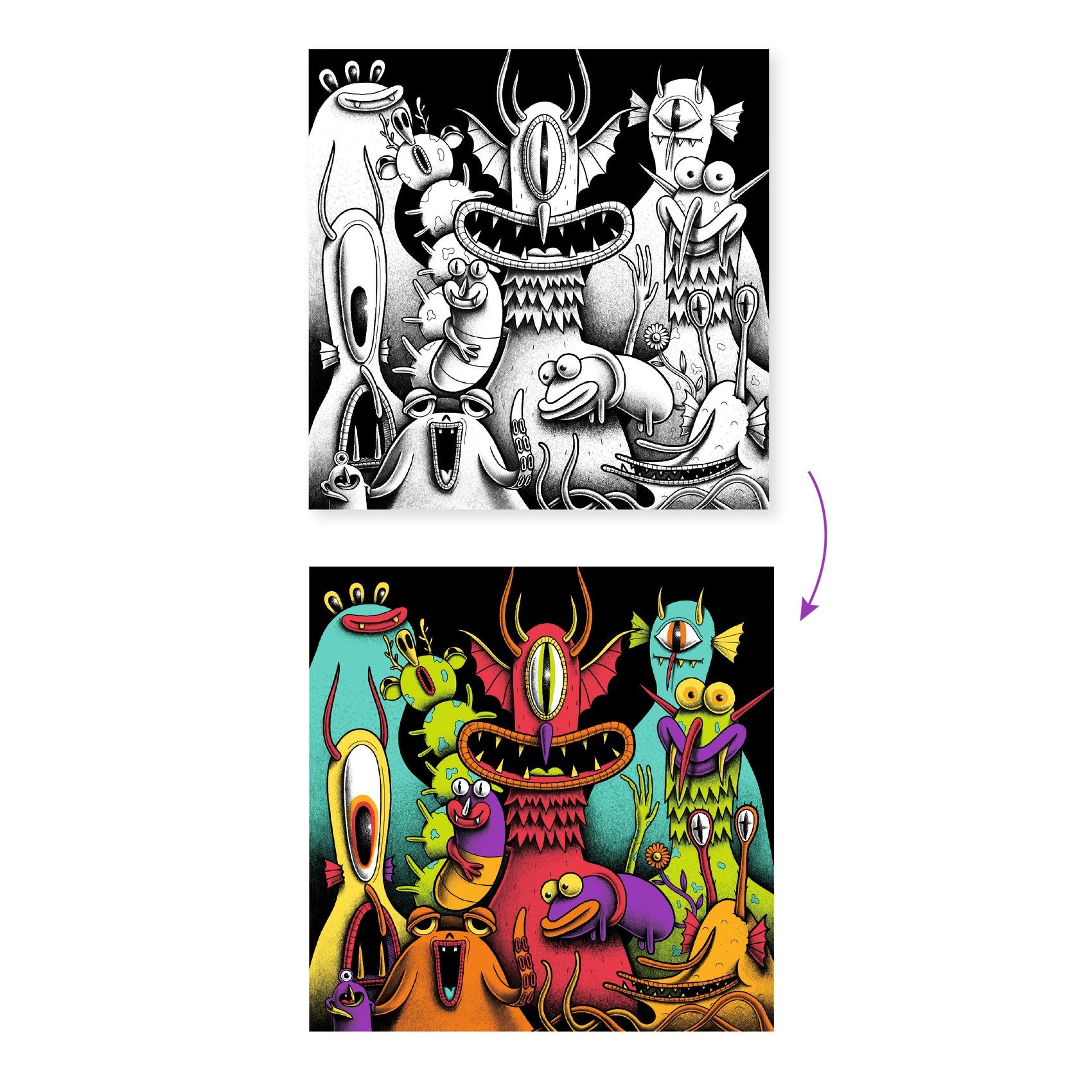 Djeco Funny Freaks 3D Felt Tip Art